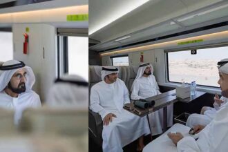 Sheikh Mohammad, who enjoyed the passenger train, later said that he was proud of the national project. Photo: Special Arrangement