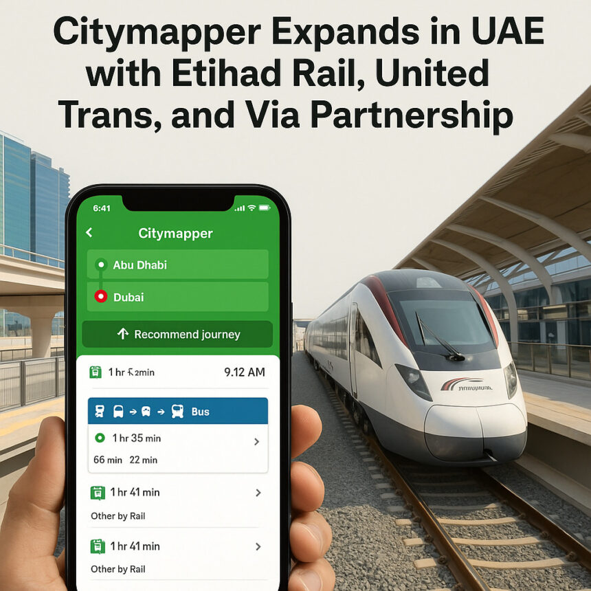 Citymapper Expands in UAE with Etihad Rail, United Trans, and Via Partnership