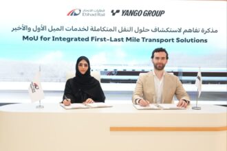 Azza Alsuwaidi, Deputy CEO of Etihad Rail Mobility and Islam Abdul Karim, Regional Head, Yango Group Middle East