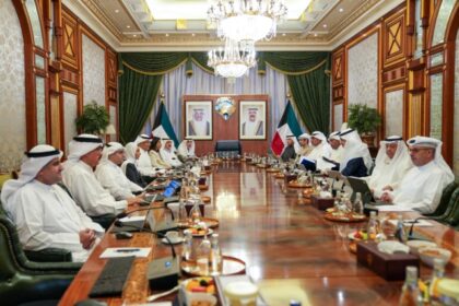 KUWAIT: Acting Prime Minister and Minister of Interior Sheikh Fahad Yousef Saud Al-Sabah presides over the weekly Cabinet meeting at Bayan Palace.- KUNA