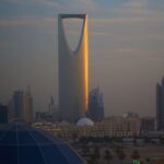The Kingdom Tower is seen at sunset in Riyadh, Saudi Arabia on 02 March, 2024. [Jaap Arriens/NurPhoto/Getty Images]
