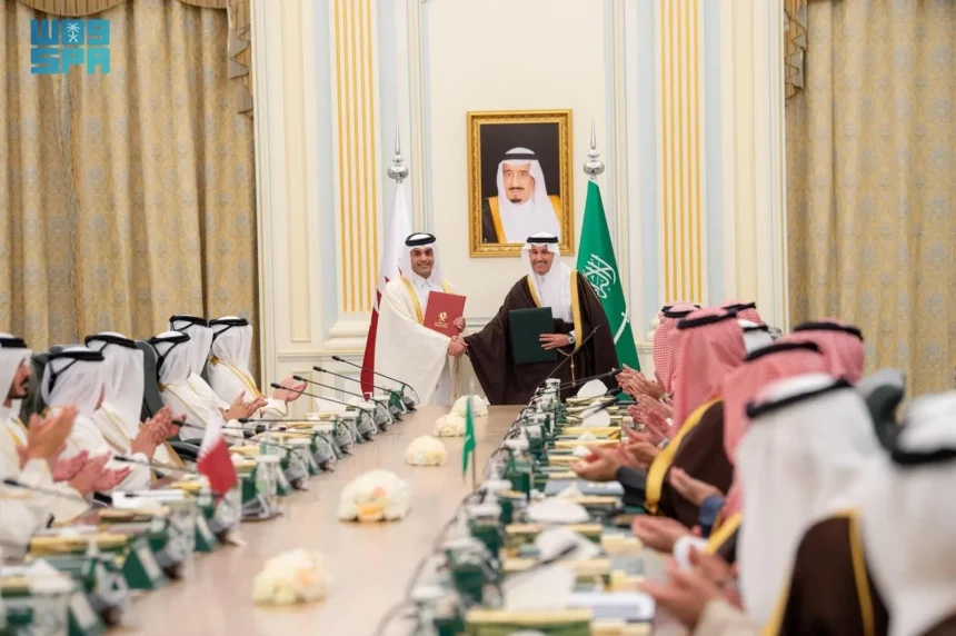 Saudi Arabia and Qatar sign agreement to establish high speed rail link image courtesy Saudi Press Agency